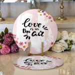 - Supla2li-9129-Gorsel1 - Realhomes Realhomes Sevgililer Günü Temalı Özel Tasarım Dijital Baskılı Modern 2'li Yuvarlak Servis Altlığı - Supla Realhomes