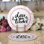 Realhomes Sevgililer Günü Temalı Özel Tasarım Dijital Baskılı Modern 2'li Yuvarlak Servis Altlığı - Supla Realhomes