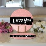 Realhomes Sevgililer Günü Temalı Özel Tasarım Dijital Baskılı Modern 2'li Yuvarlak Servis Altlığı - Supla Realhomes