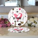 - Supla2li-9150-Gorsel3 - Realhomes Realhomes Sevgililer Günü Temalı Özel Tasarım Dijital Baskılı Modern 2'li Yuvarlak Servis Altlığı - Supla Realhomes