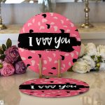 - Supla2li-9157-Gorsel1 - Realhomes Realhomes Sevgililer Günü Temalı Özel Tasarım Dijital Baskılı Modern 2'li Yuvarlak Servis Altlığı - Supla Realhomes