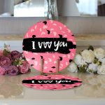 - Supla2li-9157-Gorsel3 - Realhomes Realhomes Sevgililer Günü Temalı Özel Tasarım Dijital Baskılı Modern 2'li Yuvarlak Servis Altlığı - Supla Realhomes