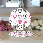 - Supla2li-9166-Gorsel3 - Realhomes  Realhomes Sevgililer Günü Temalı Özel Tasarım Dijital Baskılı Modern 2'li Yuvarlak Servis Altlığı - Supla Realhomes