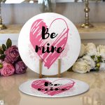 - Supla2li-9167-Gorsel1 - Realhomes Realhomes Sevgililer Günü Temalı Özel Tasarım Dijital Baskılı Modern 2'li Yuvarlak Servis Altlığı - Supla Realhomes