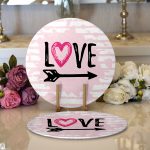 - Supla2li-9168-Gorsel1 - Realhomes Realhomes Sevgililer Günü Temalı Özel Tasarım Dijital Baskılı Modern 2'li Yuvarlak Servis Altlığı - Supla Realhomes