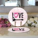 - Supla2li-9168-Gorsel3 - Realhomes Realhomes Sevgililer Günü Temalı Özel Tasarım Dijital Baskılı Modern 2'li Yuvarlak Servis Altlığı - Supla Realhomes