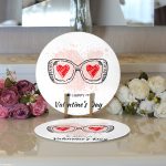 Realhomes Sevgililer Günü Temalı Özel Tasarım Dijital Baskılı Modern 2'li Yuvarlak Servis Altlığı - Supla Realhomes