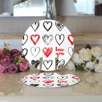 - Supla2li-9175-Gorsel3 - Realhomes Realhomes Sevgililer Günü Temalı Özel Tasarım Dijital Baskılı Modern 2'li Yuvarlak Servis Altlığı - Supla Realhomes