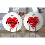 Realhomes Sevgililer Günü Temalı Özel Tasarım Dijital Baskılı Modern 2'li Yuvarlak Servis Altlığı - Supla Realhomes