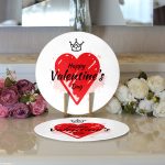 Realhomes Sevgililer Günü Temalı Özel Tasarım Dijital Baskılı Modern 2'li Yuvarlak Servis Altlığı - Supla Realhomes