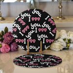 Realhomes Sevgililer Günü Temalı Özel Tasarım Dijital Baskılı Modern 2'li Yuvarlak Servis Altlığı - Supla Realhomes