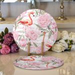 - Supla2li-918-Gorsel1 - Realhomes Realhomes Flamingo Desenli Dijital Baskılı Modern 2'li Yuvarlak Servis Altlığı - Supla Realhomes