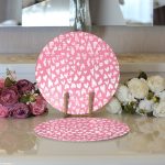 - Supla2li-9181-Gorsel3 - Realhomes Realhomes Sevgililer Günü Temalı Özel Tasarım Dijital Baskılı Modern 2'li Yuvarlak Servis Altlığı - Supla Realhomes