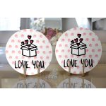 - Supla2li-9189-Gorsel2 - Realhomes Realhomes Sevgililer Günü Temalı Özel Tasarım Dijital Baskılı Modern 2'li Yuvarlak Servis Altlığı - Supla Realhomes