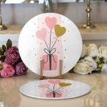 - Supla2li-9194-Gorsel1 - Realhomes Realhomes Sevgililer Günü Temalı Özel Tasarım Dijital Baskılı Modern 2'li Yuvarlak Servis Altlığı - Supla Realhomes