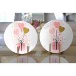 - Supla2li-9194-Gorsel2 - Realhomes Realhomes Sevgililer Günü Temalı Özel Tasarım Dijital Baskılı Modern 2'li Yuvarlak Servis Altlığı - Supla Realhomes