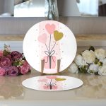 - Supla2li-9194-Gorsel3 - Realhomes Realhomes Sevgililer Günü Temalı Özel Tasarım Dijital Baskılı Modern 2'li Yuvarlak Servis Altlığı - Supla Realhomes