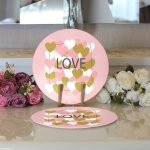 - Supla2li-9195-Gorsel3 - Realhomes Realhomes Sevgililer Günü Temalı Özel Tasarım Dijital Baskılı Modern 2'li Yuvarlak Servis Altlığı - Supla Realhomes