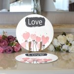 - Supla2li-9196-Gorsel3 - Realhomes  Realhomes Sevgililer Günü Temalı Özel Tasarım Dijital Baskılı Modern 2'li Yuvarlak Servis Altlığı - Supla Realhomes