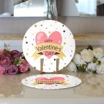 - Supla2li-9197-Gorsel3 - Realhomes Realhomes Sevgililer Günü Temalı Özel Tasarım Dijital Baskılı Modern 2'li Yuvarlak Servis Altlığı - Supla Realhomes