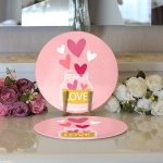 - Supla2li-9198-Gorsel3 - Realhomes  Realhomes Sevgililer Günü Temalı Özel Tasarım Dijital Baskılı Modern 2'li Yuvarlak Servis Altlığı - Supla Realhomes