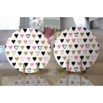 Realhomes Sevgililer Günü Temalı Özel Tasarım Dijital Baskılı Modern 2'li Yuvarlak Servis Altlığı - Supla Realhomes