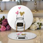 Realhomes Sevgililer Günü Temalı Özel Tasarım Dijital Baskılı Modern 2'li Yuvarlak Servis Altlığı - Supla Realhomes