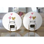 Realhomes Sevgililer Günü Temalı Özel Tasarım Dijital Baskılı Modern 2'li Yuvarlak Servis Altlığı - Supla Realhomes