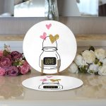 Realhomes Sevgililer Günü Temalı Özel Tasarım Dijital Baskılı Modern 2'li Yuvarlak Servis Altlığı - Supla Realhomes