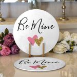 Realhomes Sevgililer Günü Temalı Özel Tasarım Dijital Baskılı Modern 2'li Yuvarlak Servis Altlığı - Supla Realhomes