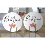 Realhomes Sevgililer Günü Temalı Özel Tasarım Dijital Baskılı Modern 2'li Yuvarlak Servis Altlığı - Supla Realhomes