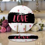 - Supla2li-9215-Gorsel1 - Realhomes Realhomes Sevgililer Günü Temalı Özel Tasarım Dijital Baskılı Modern 2'li Yuvarlak Servis Altlığı - Supla Realhomes