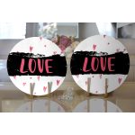 - Supla2li-9215-Gorsel2 - Realhomes Realhomes Sevgililer Günü Temalı Özel Tasarım Dijital Baskılı Modern 2'li Yuvarlak Servis Altlığı - Supla Realhomes