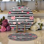 - Supla2li-9222-Gorsel1 - Realhomes Realhomes Sevgililer Günü Temalı Özel Tasarım Dijital Baskılı Modern 2'li Yuvarlak Servis Altlığı - Supla Realhomes