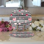 - Supla2li-9222-Gorsel3 - Realhomes Realhomes Sevgililer Günü Temalı Özel Tasarım Dijital Baskılı Modern 2'li Yuvarlak Servis Altlığı - Supla Realhomes