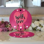 - Supla2li-9227-Gorsel3 - Realhomes Realhomes Sevgililer Günü Temalı Özel Tasarım Dijital Baskılı Modern 2'li Yuvarlak Servis Altlığı - Supla Realhomes