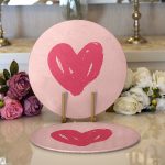 - Supla2li-9230-Gorsel1 - Realhomes Realhomes Sevgililer Günü Temalı Özel Tasarım Dijital Baskılı Modern 2'li Yuvarlak Servis Altlığı - Supla Realhomes