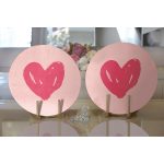 - Supla2li-9230-Gorsel2 - Realhomes Realhomes Sevgililer Günü Temalı Özel Tasarım Dijital Baskılı Modern 2'li Yuvarlak Servis Altlığı - Supla Realhomes