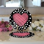 - Supla2li-9233-Gorsel3 - Realhomes  Realhomes Sevgililer Günü Temalı Özel Tasarım Dijital Baskılı Modern 2'li Yuvarlak Servis Altlığı - Supla Realhomes