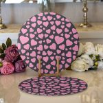 - Supla2li-9237-Gorsel1 - Realhomes Realhomes Sevgililer Günü Temalı Özel Tasarım Dijital Baskılı Modern 2'li Yuvarlak Servis Altlığı - Supla Realhomes