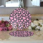 - Supla2li-9237-Gorsel3 - Realhomes Realhomes Sevgililer Günü Temalı Özel Tasarım Dijital Baskılı Modern 2'li Yuvarlak Servis Altlığı - Supla Realhomes