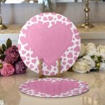 - Supla2li-9240-Gorsel1 - Realhomes Realhomes Sevgililer Günü Temalı Özel Tasarım Dijital Baskılı Modern 2'li Yuvarlak Servis Altlığı - Supla Realhomes