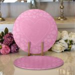 Realhomes Sevgililer Günü Temalı Özel Tasarım Dijital Baskılı Modern 2'li Yuvarlak Servis Altlığı - Supla Realhomes