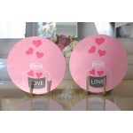 - Supla2li-9242-Gorsel2 - Realhomes Realhomes Sevgililer Günü Temalı Özel Tasarım Dijital Baskılı Modern 2'li Yuvarlak Servis Altlığı - Supla Realhomes