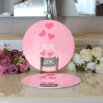 - Supla2li-9242-Gorsel3 - Realhomes Realhomes Sevgililer Günü Temalı Özel Tasarım Dijital Baskılı Modern 2'li Yuvarlak Servis Altlığı - Supla Realhomes