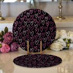 - Supla2li-9246-Gorsel1 - Realhomes Realhomes Sevgililer Günü Temalı Özel Tasarım Dijital Baskılı Modern 2'li Yuvarlak Servis Altlığı - Supla Realhomes