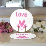 - Supla2li-9247-Gorsel3 - Realhomes Realhomes Sevgililer Günü Temalı Özel Tasarım Dijital Baskılı Modern 2'li Yuvarlak Servis Altlığı - Supla Realhomes