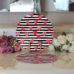 - Supla2li-9253-Gorsel3 - Realhomes Realhomes Sevgililer Günü Temalı Özel Tasarım Dijital Baskılı Modern 2'li Yuvarlak Servis Altlığı - Supla Realhomes