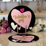 - Supla2li-9255-Gorsel1 - Realhomes Realhomes Sevgililer Günü Temalı Özel Tasarım Dijital Baskılı Modern 2'li Yuvarlak Servis Altlığı - Supla Realhomes