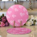 Realhomes Sevgililer Günü Temalı Özel Tasarım Dijital Baskılı Modern 2'li Yuvarlak Servis Altlığı - Supla Realhomes